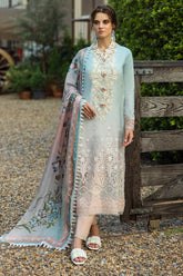 CASA | 3Pc Unstitched Suit Chikankari Lawn Solace Ombre By Mushq